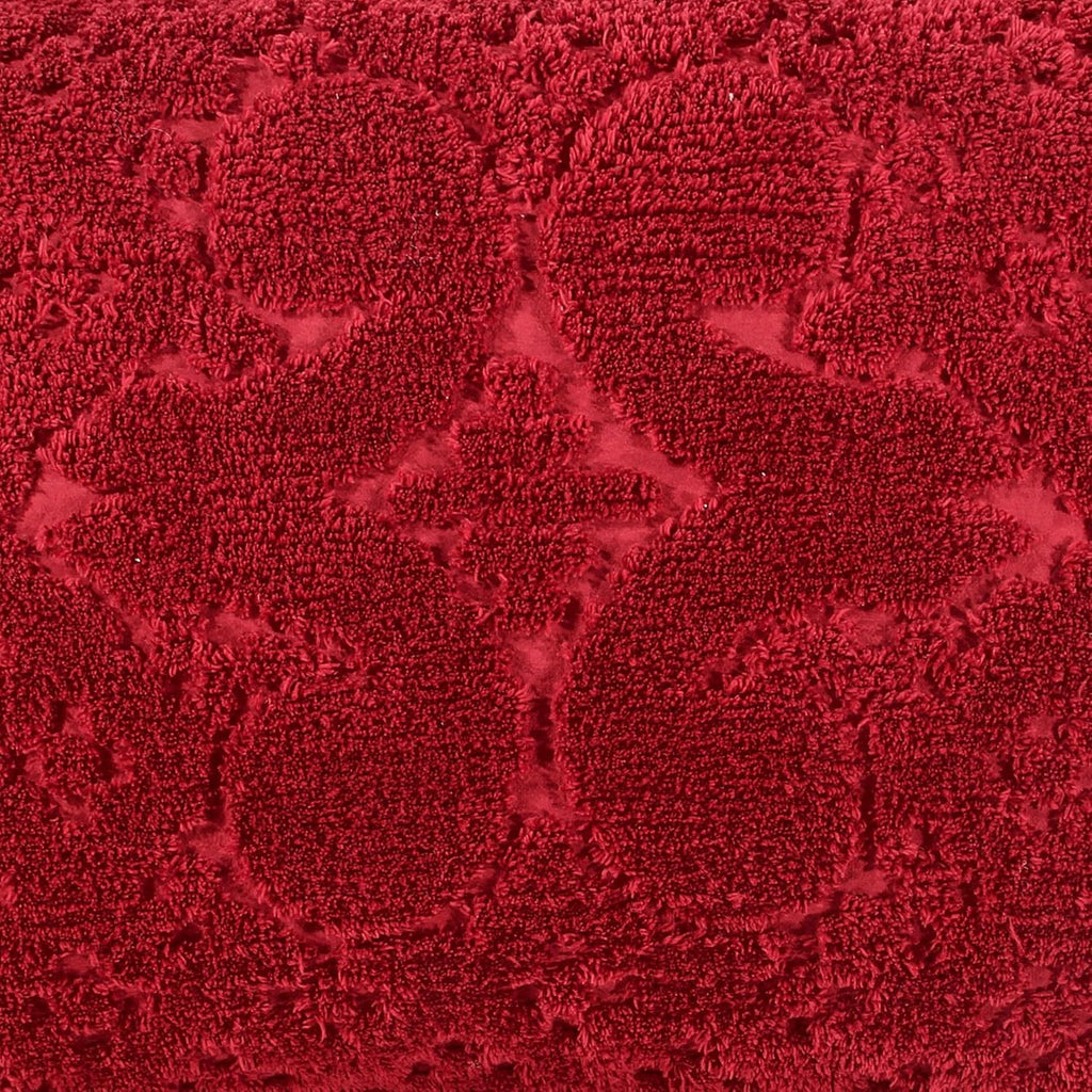 Better Trends Chenille Bedspreads Twin Size, Burgundy 100% Cotton Chenille Medallion Design Tufted Bedding Coverlet Soft Lightweight, 96'x110' with 1 PC Sham 2 Pieces Set Ashton Collection