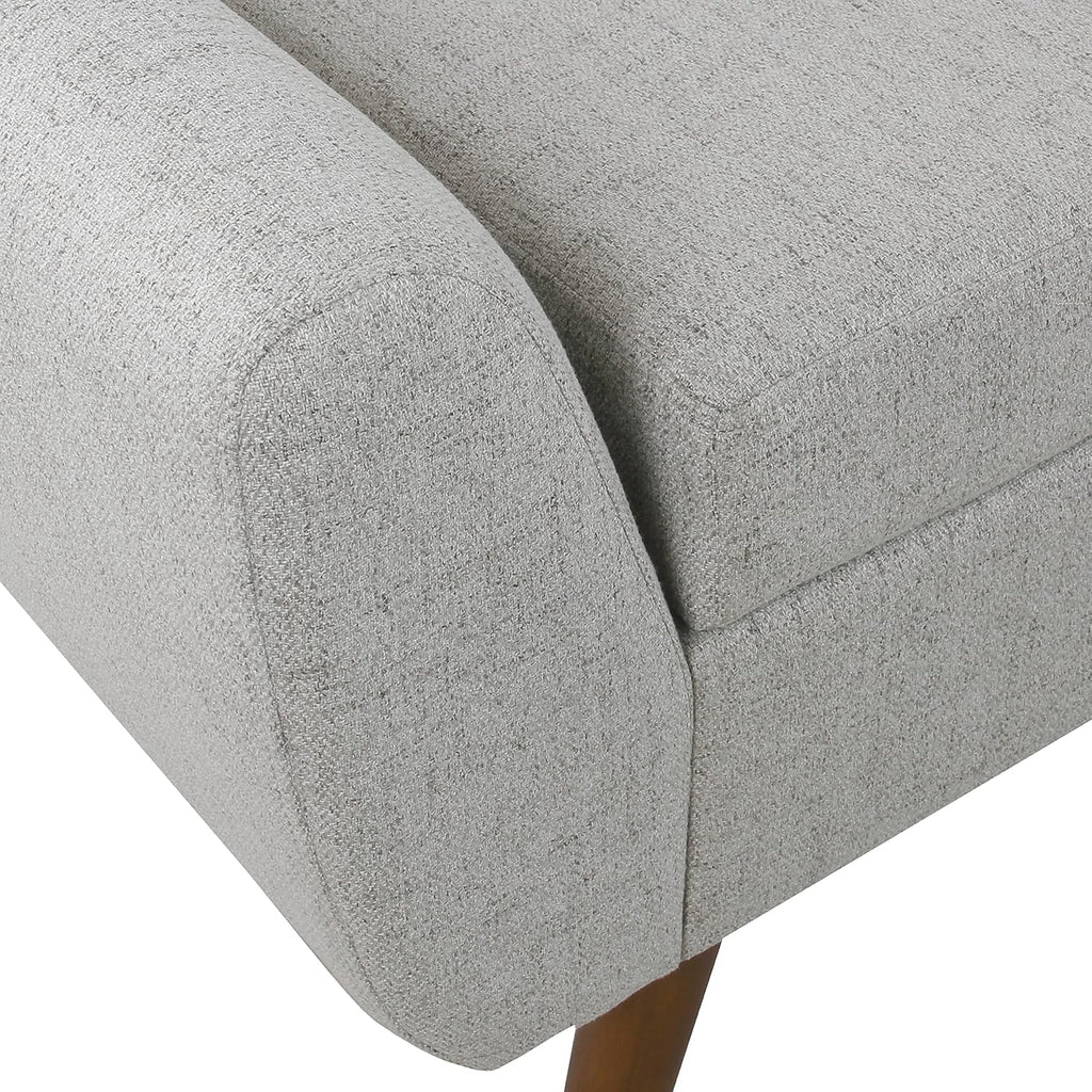 HomePop Modern Storage Bench with Wood Legs |Homepop Home Décor|Bench with Storage for Living Room & Bedroom - Light Gray Woven