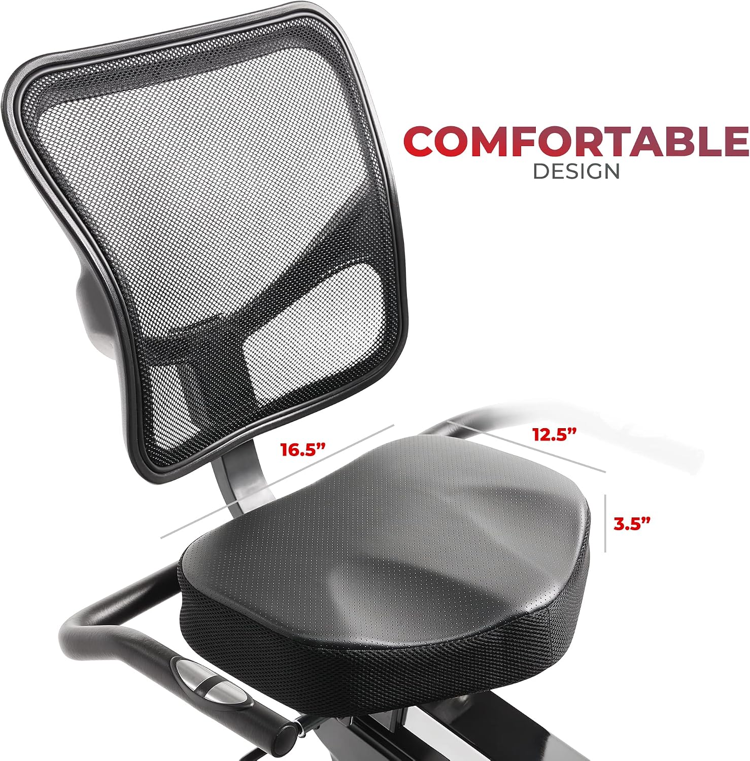 Sunny Health & Fitness Smart Recumbent Bike with Pulse Sensors, Home Cycling Workout Machine w/Cushion Seat & Mesh-Backrest, Free SunnyFit App Connection