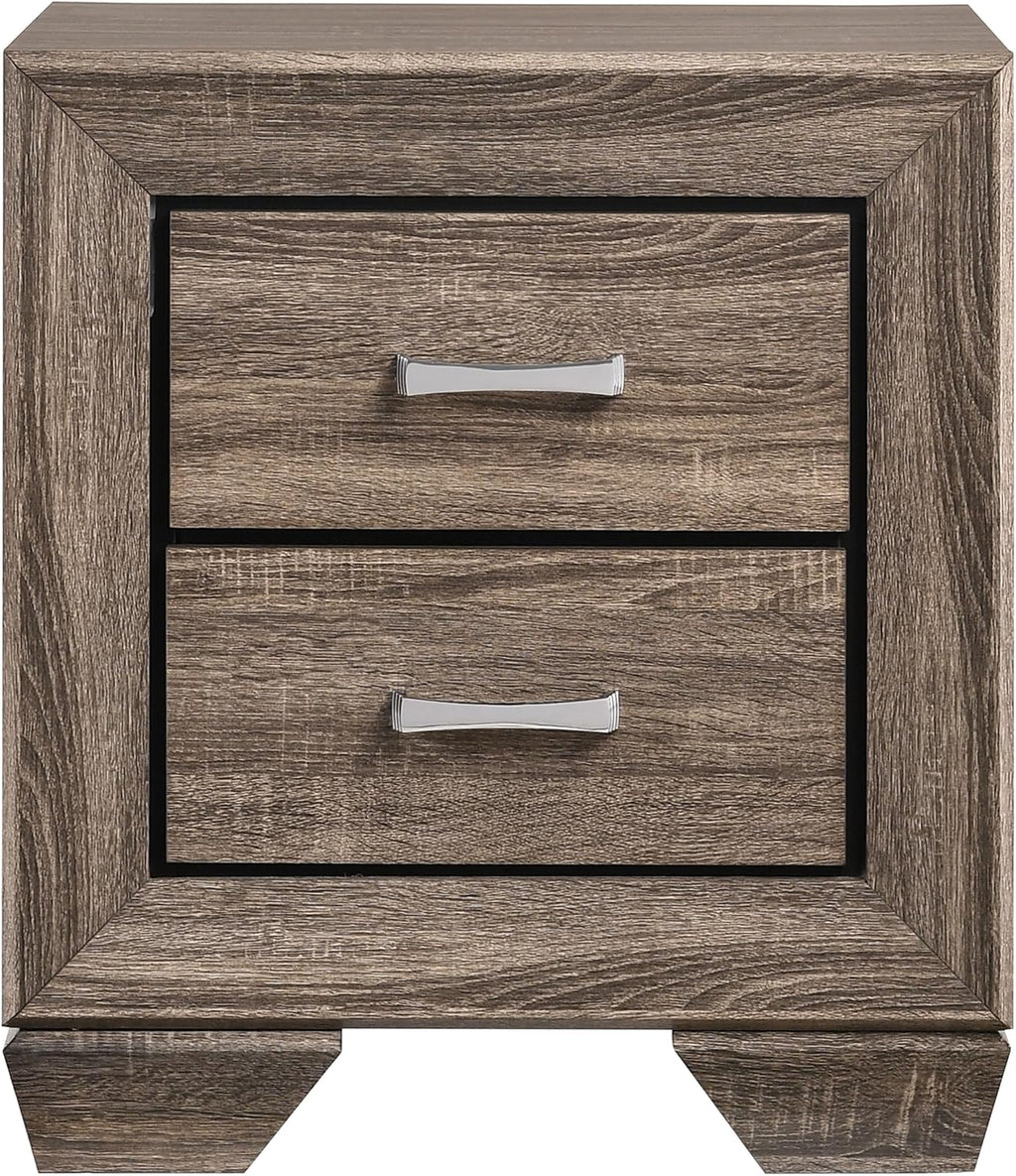 Coaster Home Furnishings Kauffman Transitional 4-Piece Bedroom Set Eastern King Size Storage Panel Bed Frame 54-inch Headboard Washed Taupe 204190KE-S4