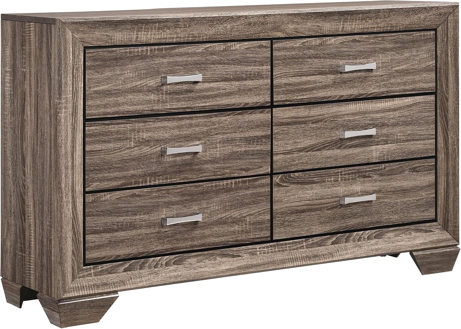 Coaster Home Furnishings Kauffman Transitional 4-Piece Bedroom Set Eastern King Size Storage Panel Bed Frame 54-inch Headboard Washed Taupe 204190KE-S4