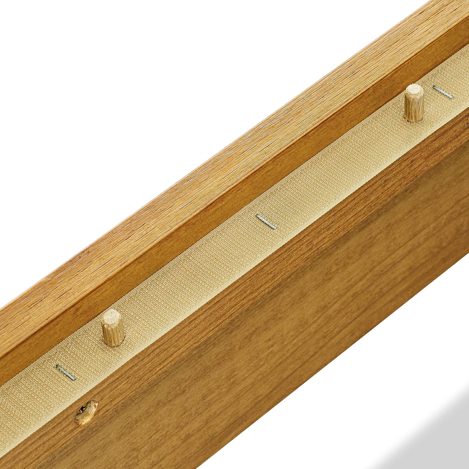 East West Furniture NVP-23-F Full Platform Bed Frame with 4 Solid Wood Legs and 2 Extra Center Legs - Oak Finish