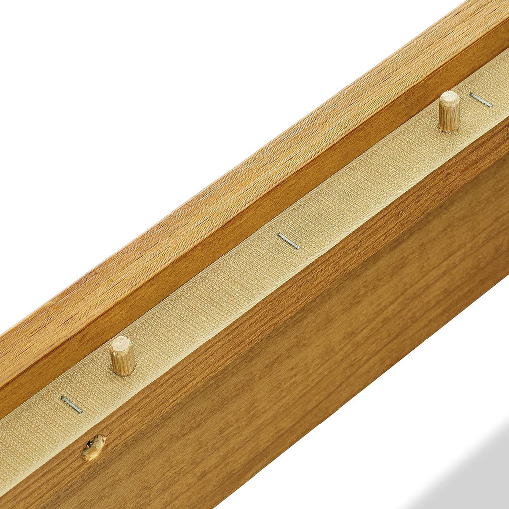East West Furniture NVP-23-Q Queen Size Platform Bed Frame with 4 Hardwood Legs and 2 Extra Center Legs - Oak Finish