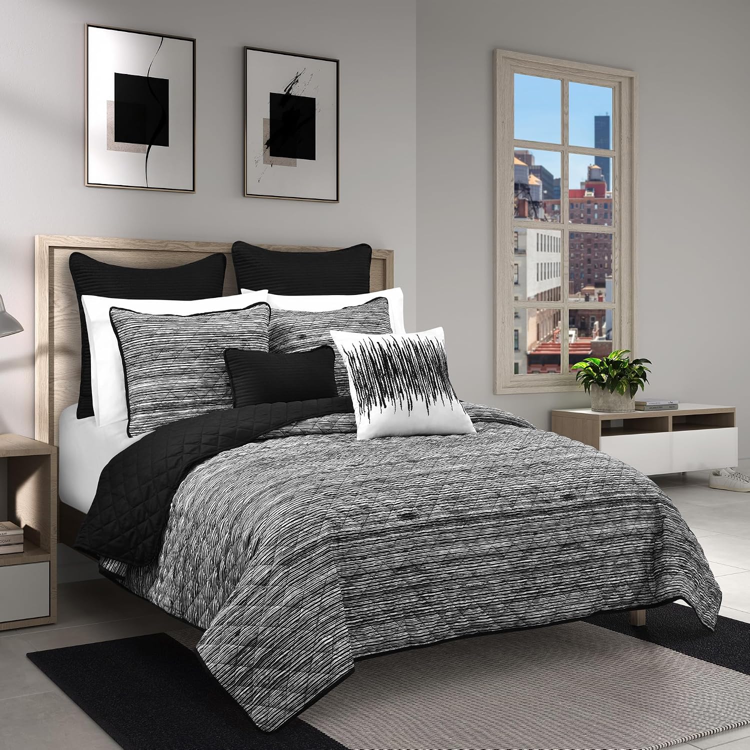 Royal Court Dalton - Black Twin/Twin XL 2PC. Quilt Set