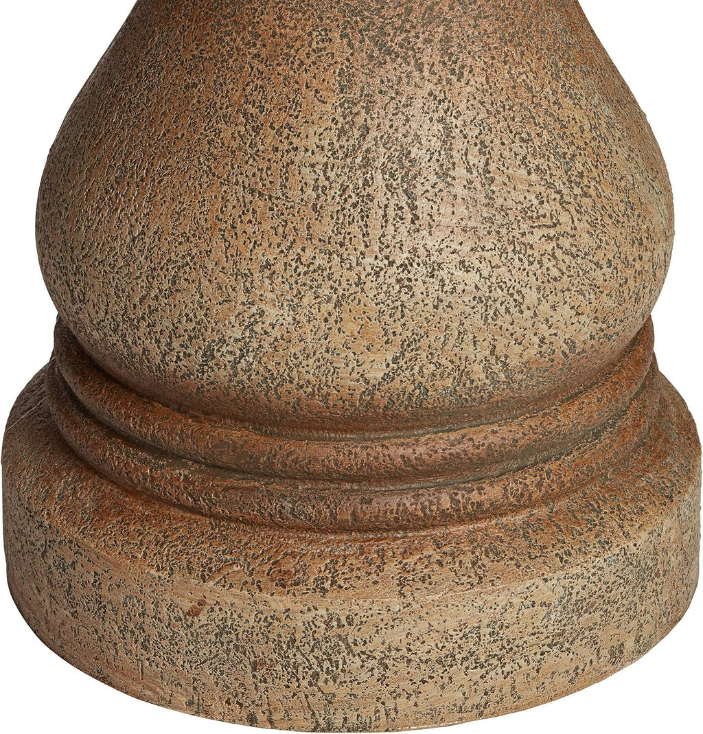 Arosco Modern Rustic Outdoor Floor Water Fountain with Light LED 43' High 3-Tiered Resin for Garden Patio Yard Deck Home Lawn Porch House Relaxation Exterior - John Timberland