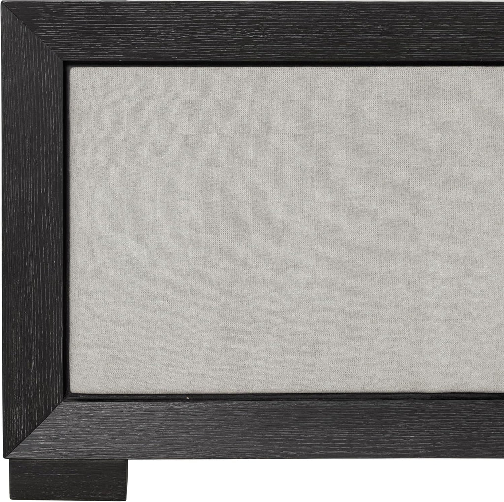 Furniture of America Dannen Modern Solid Wood 3-Piece Bedroom Set with Panel Bed, USB Charger and Felt-Lined Top Drawers on Nightstand, Box Spring Needed, King, Weathered Black