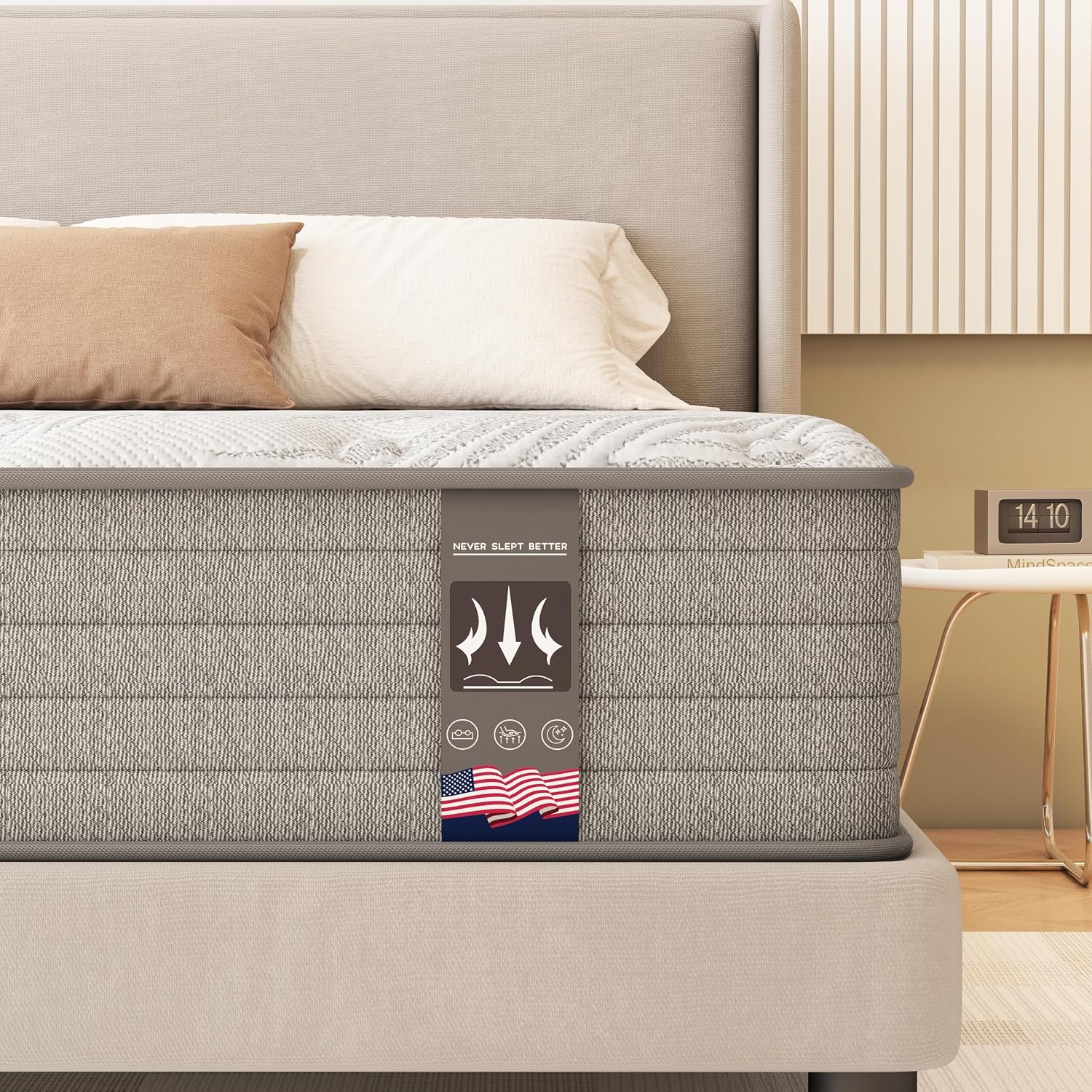 Queen Mattress,12 Inch Hybrid Queen Size Mattress in a Box with Gel Memory Foam,Individually Pocket Springs for Pressure Relief,Motion Isolation,Edge Support,Medium Firm,CertiPUR-US,60'*80'*12'