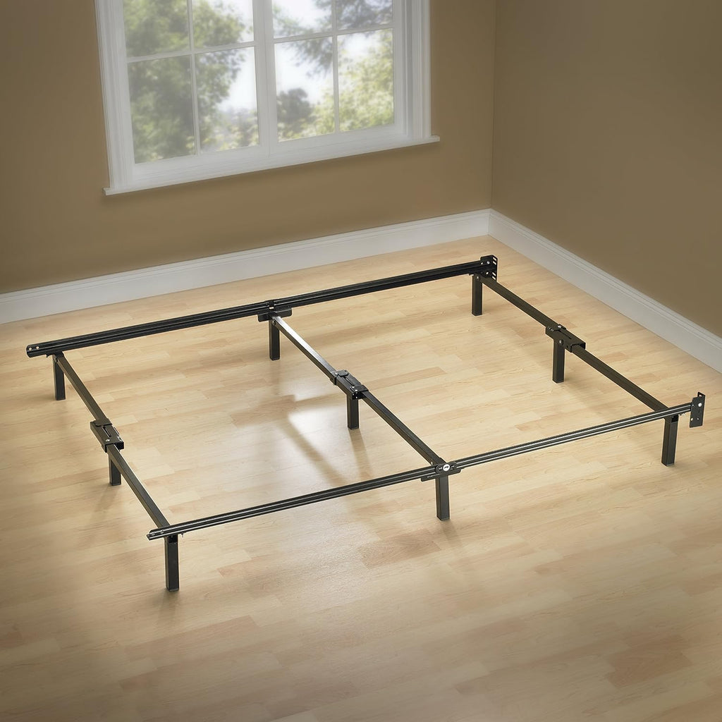Zinus Deepak Easy Assembly Wood Slat 1.6 Inch Bunkie Board / Bed Slat Replacement, King & ZINUS Compack Metal Bed Frame / 7 Inch Support Bed Frame for Box Spring and Mattress Set, Black, King