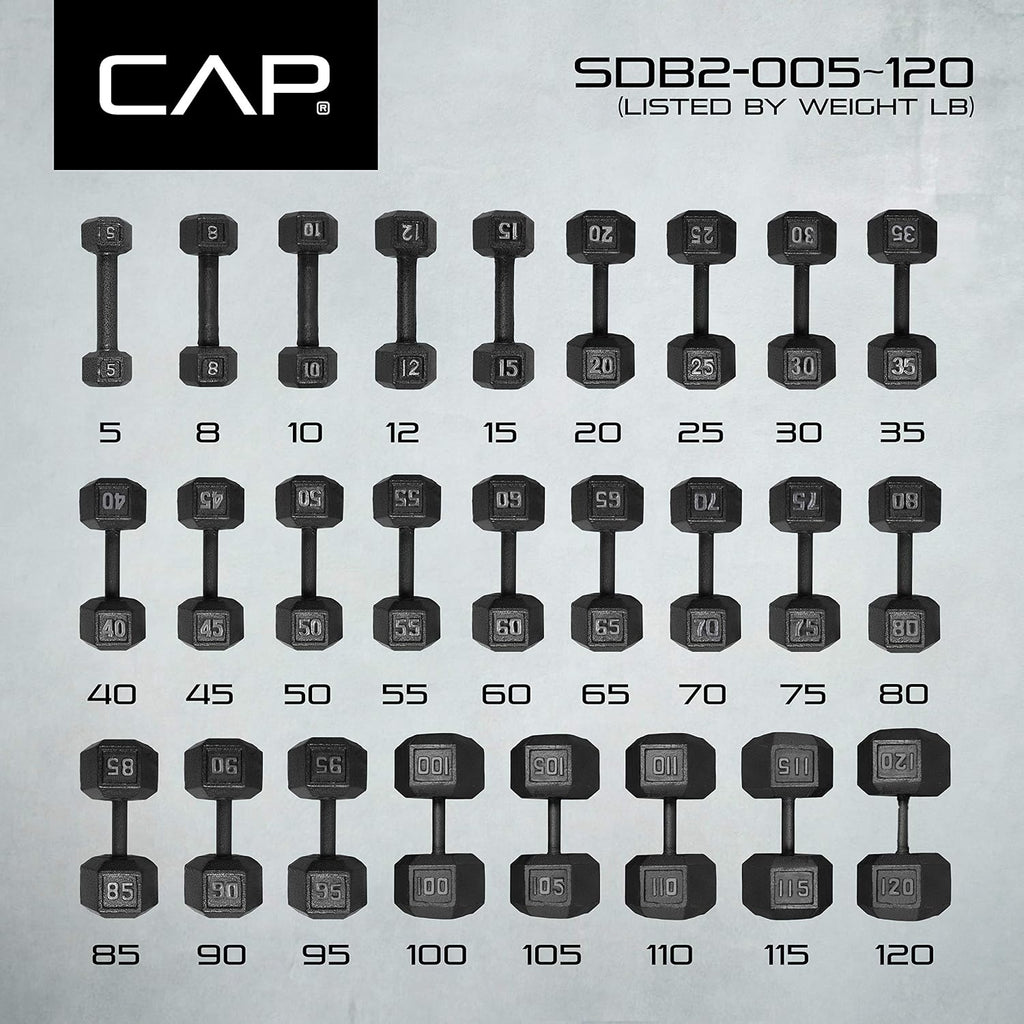 CAP Barbell Cast Iron Hex Dumbbell | Multiple Options