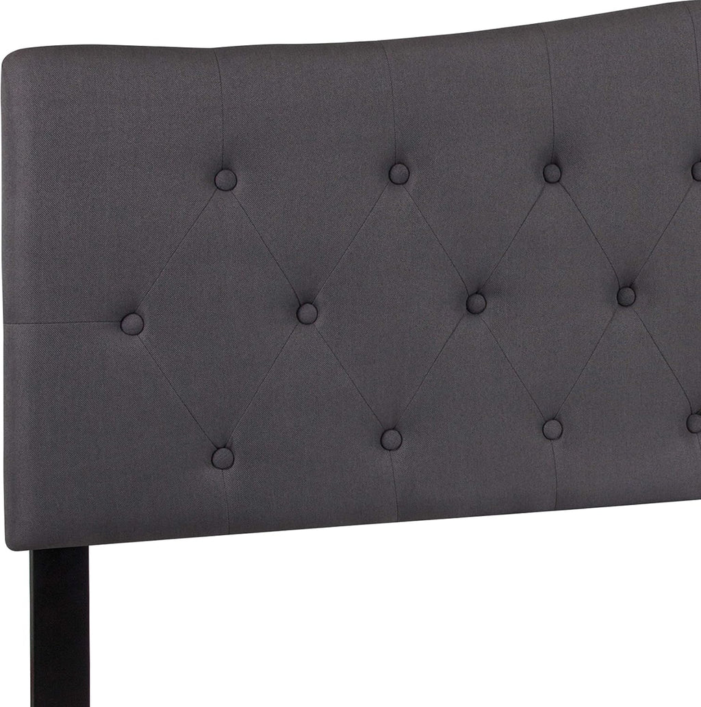 Flash Furniture Cambridge Tufted Upholstered King Size Headboard in Dark Gray Fabric