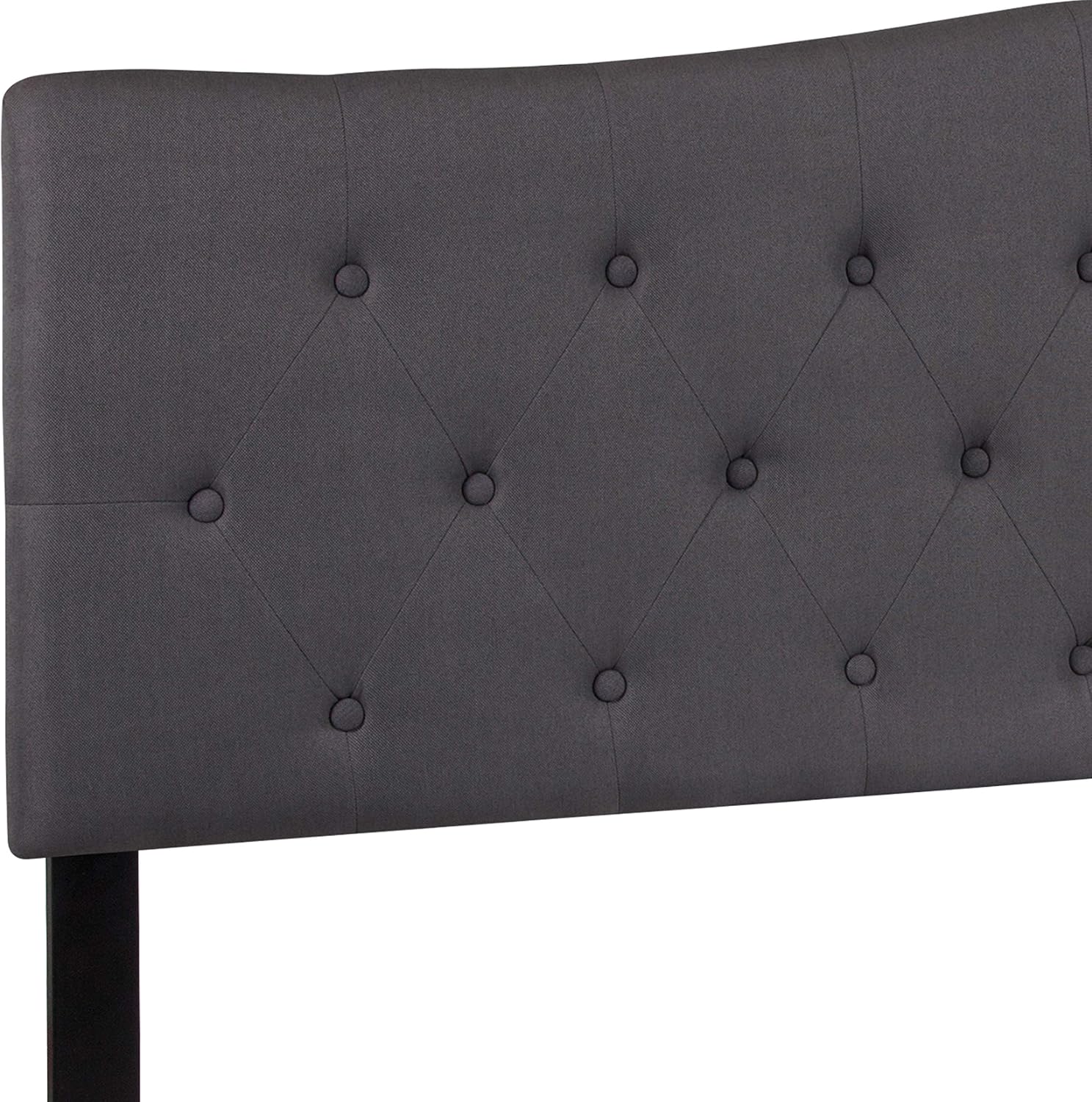 Flash Furniture Cambridge Tufted Upholstered King Size Headboard in Dark Gray Fabric