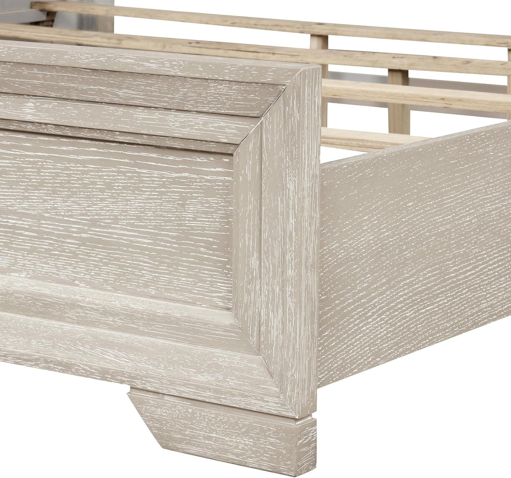 Furniture of America Narella Modern Wood 3-Piece Bedroom Set with Sunburst Pattern, Nickel Brushed Wire Hardware, Felt-Lined Top Drawers, Bracketed Feet, Box Spring Needed, Queen, Light Gray