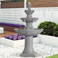 TITIMO 48' High Italian Feature Freestanding Water Fountain Outdoor and Indoor,3-Tier Roman Pillar Waterfalls Fountains for Garden,Patio,Yard,Deck,Backyard,Porch (Gray)