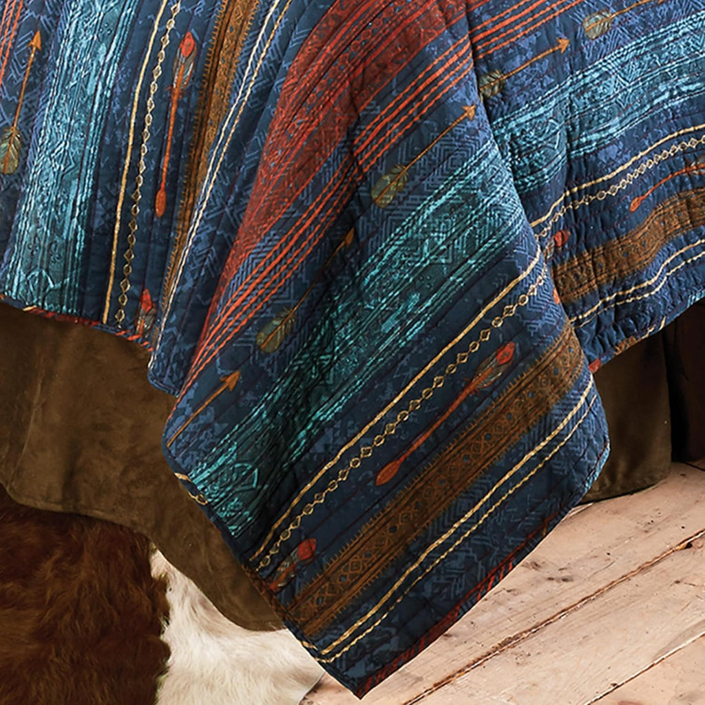 BLACK FOREST DECOR Sunset Arrows King Quilt Set - Cotton Poly Blend, Lightweight, Machine Washable, Western Quilt with Tribal Patterns, Includes Quilt & Shams, 110' W x 96' L