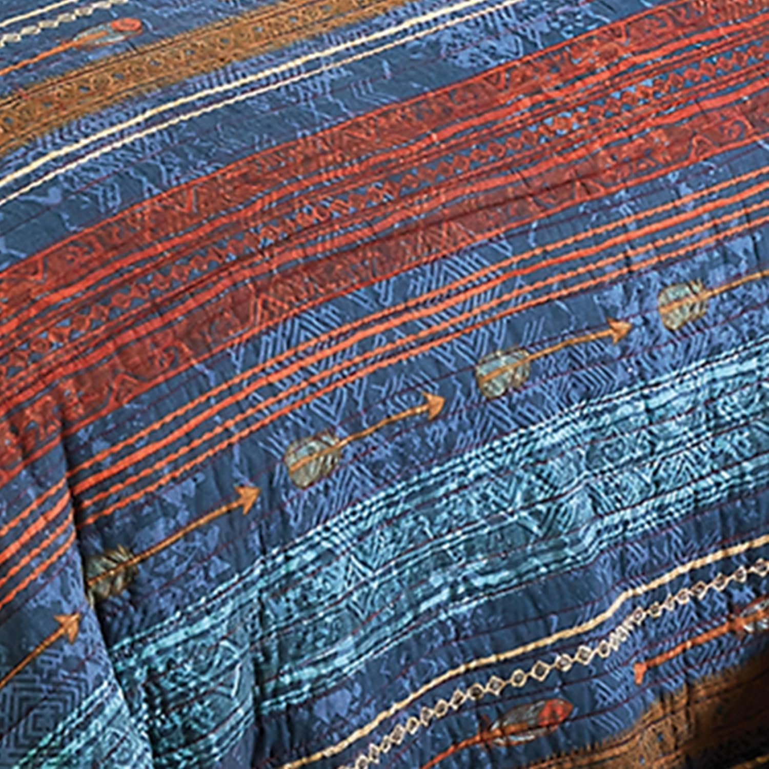 BLACK FOREST DECOR Sunset Arrows King Quilt Set - Cotton Poly Blend, Lightweight, Machine Washable, Western Quilt with Tribal Patterns, Includes Quilt & Shams, 110' W x 96' L