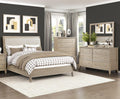 4-Pieces Upholstered King Bed Set Beige Finish Modern Farmhouse Style Durable Wooden Furniture