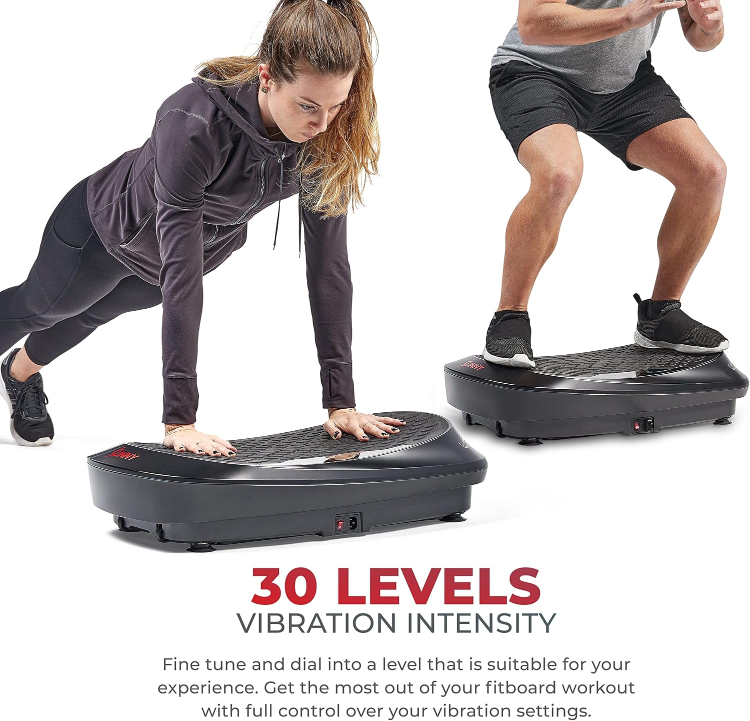 Sunny Health & Fitness Fitboard Vibration Platform Exercise Machine with Multiple Speed Settings and Vibration Modes for Multipurpose Workouts