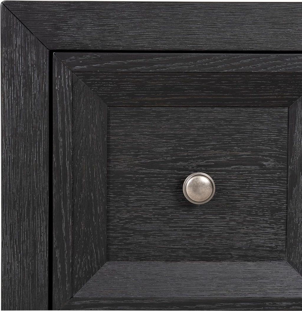 Furniture of America Dannen Modern Solid Wood 3-Piece Bedroom Set with Oversized Nightstand, Cedarwood-Lined Bottom and Felt-Lined Top Drawers, Box Spring Needed, King, Weathered Black