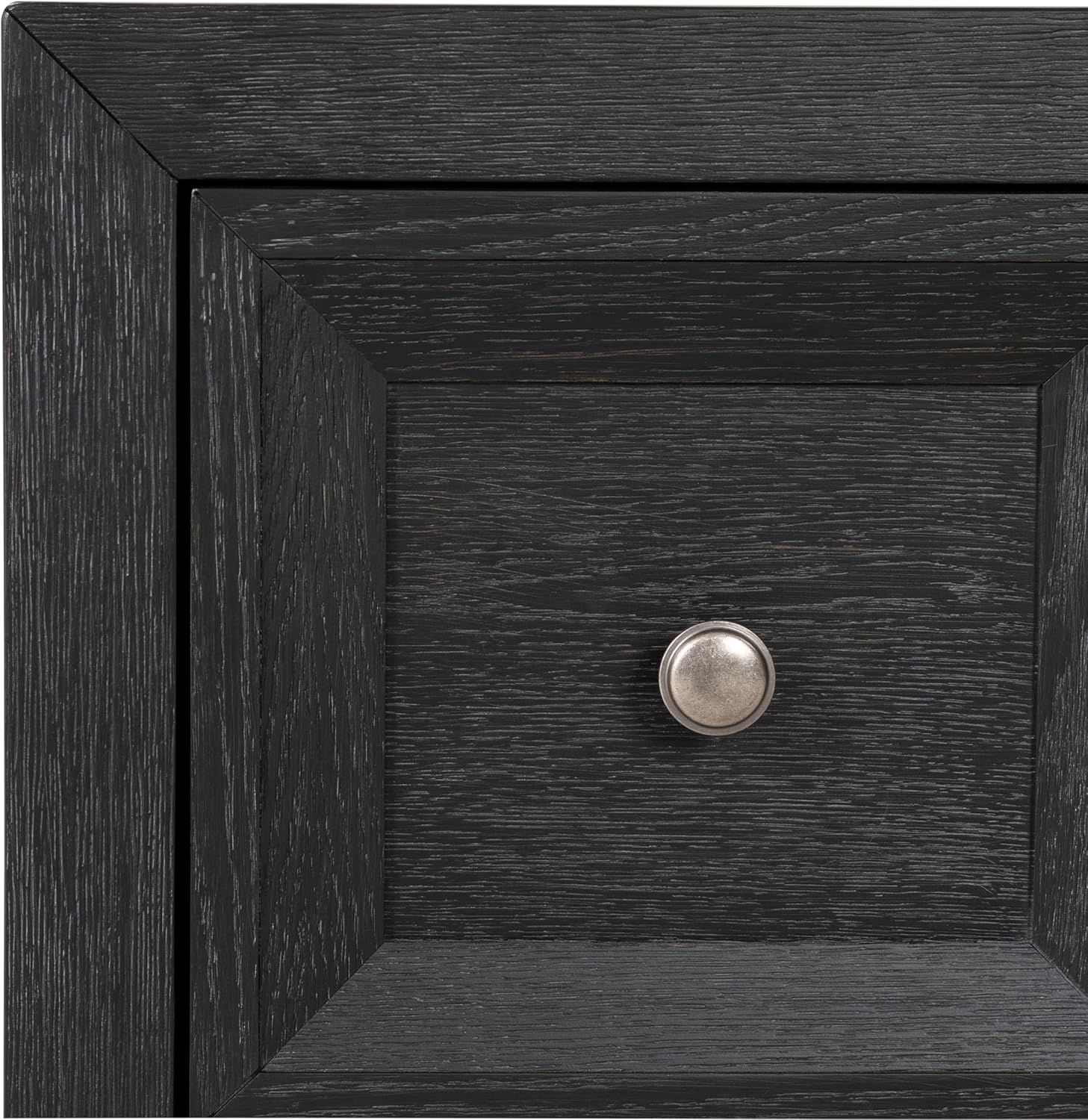 Furniture of America Dannen Modern Solid Wood 3-Piece Bedroom Set with Oversized Nightstand, Cedarwood-Lined Bottom and Felt-Lined Top Drawers, Box Spring Needed, King, Weathered Black