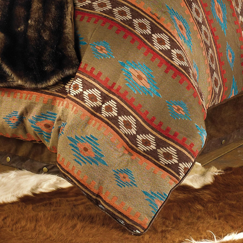 BLACK FOREST DECOR Canyon Shadows Queen Bed Set - Woven Chenille, Southwestern Comforter Set, Includes Comforter, Shams, and Neckroll