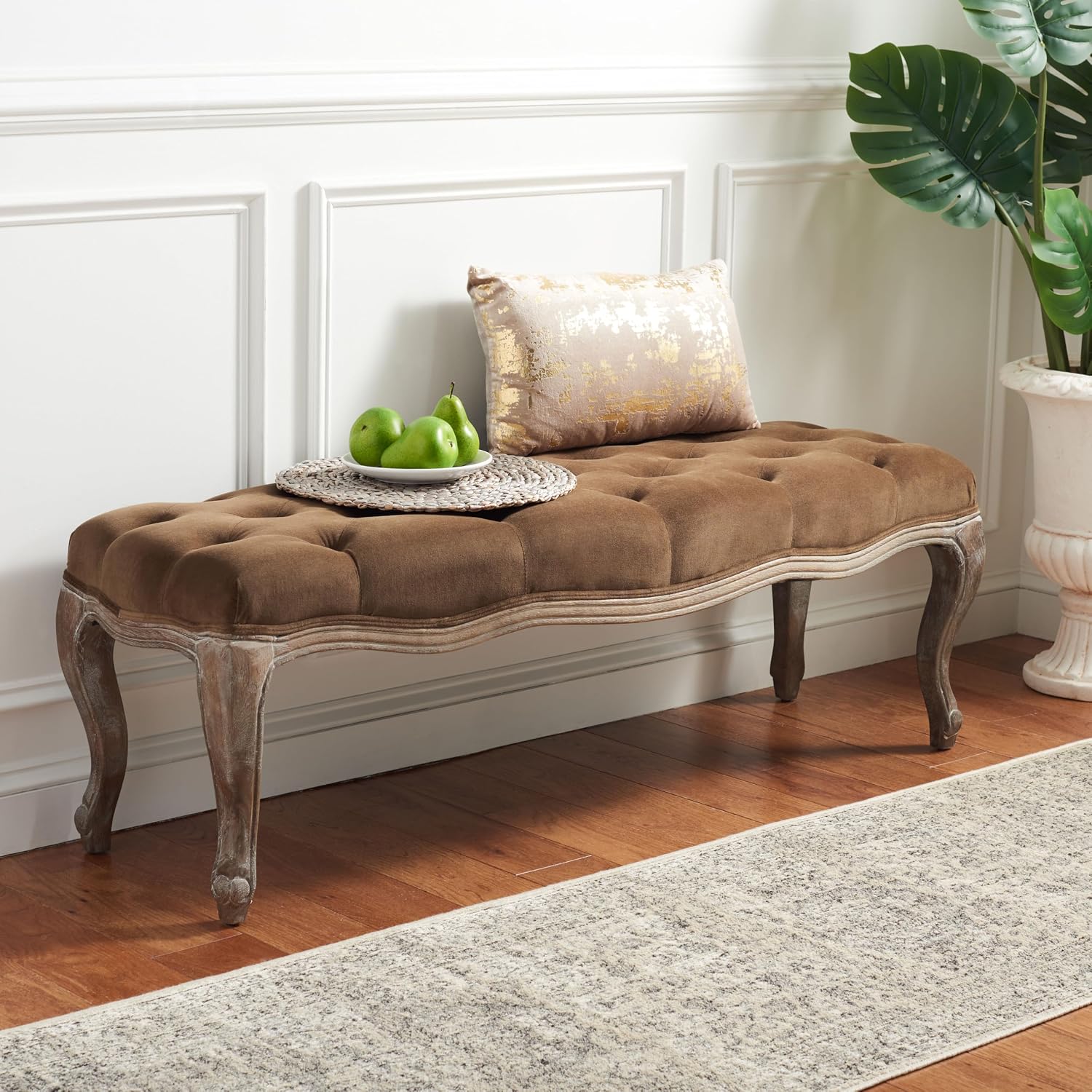 Safavieh Mercer Collection Randy Beige Linen Bench