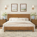 Cozyman Wood Platform Bed Frame King Size with Headboard, Camas King, Acacia Wood, No Box Spring Needed, Easy Assembly, Dark Wood