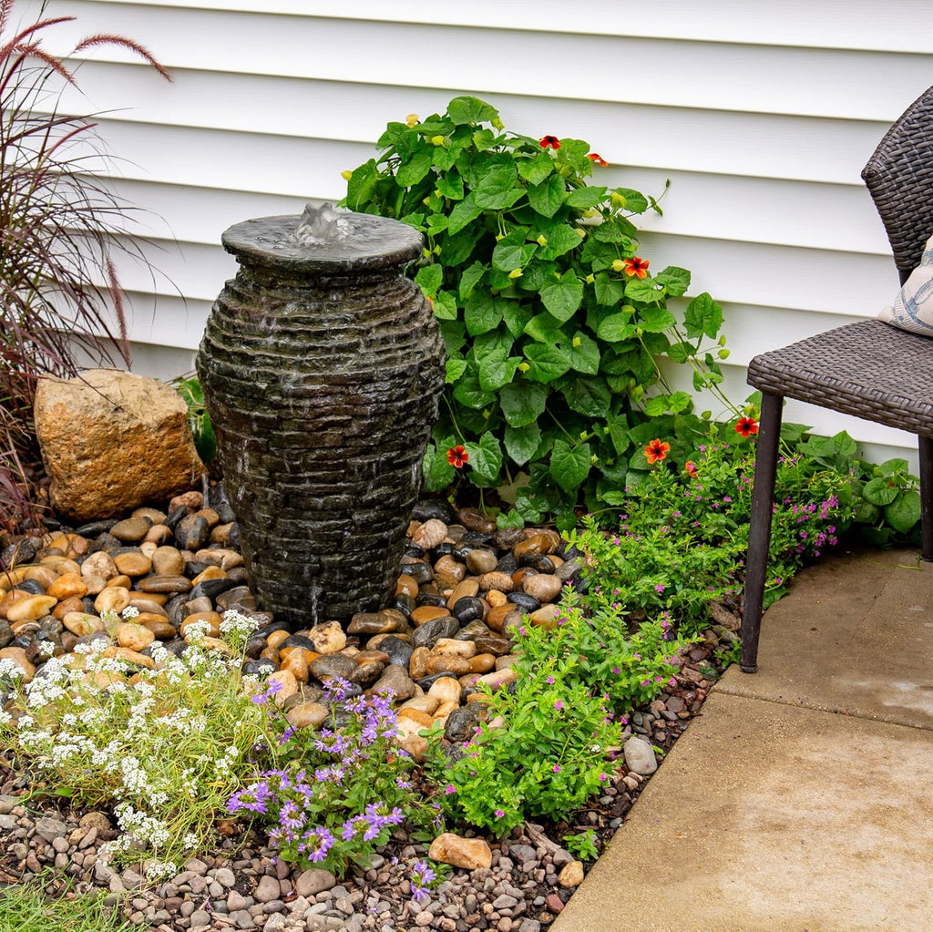 Aquascape Stacked Slate Urn Fountain, 24 inch H (61 cm), 78359