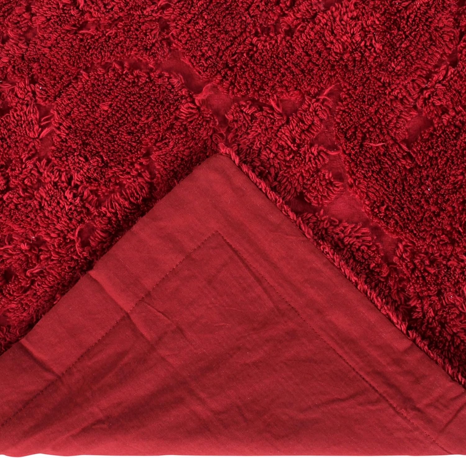 Better Trends Chenille Bedspreads Twin Size, Burgundy 100% Cotton Chenille Medallion Design Tufted Bedding Coverlet Soft Lightweight, 96'x110' with 1 PC Sham 2 Pieces Set Ashton Collection