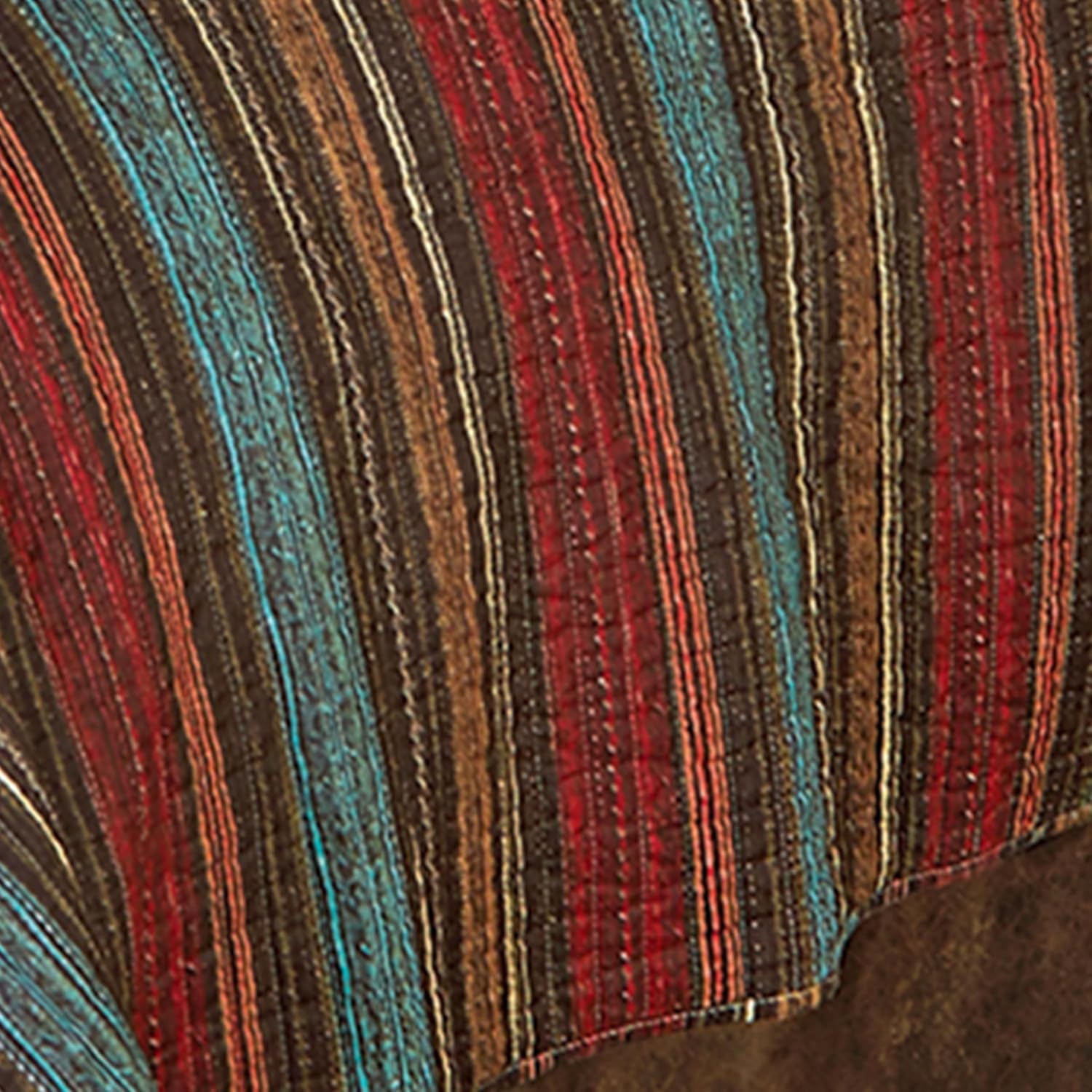 BLACK FOREST DECOR Santa Fe Stripes Quilt Bed Set - King, Western Style, Lightweight Reversible Bedding, Machine Washable