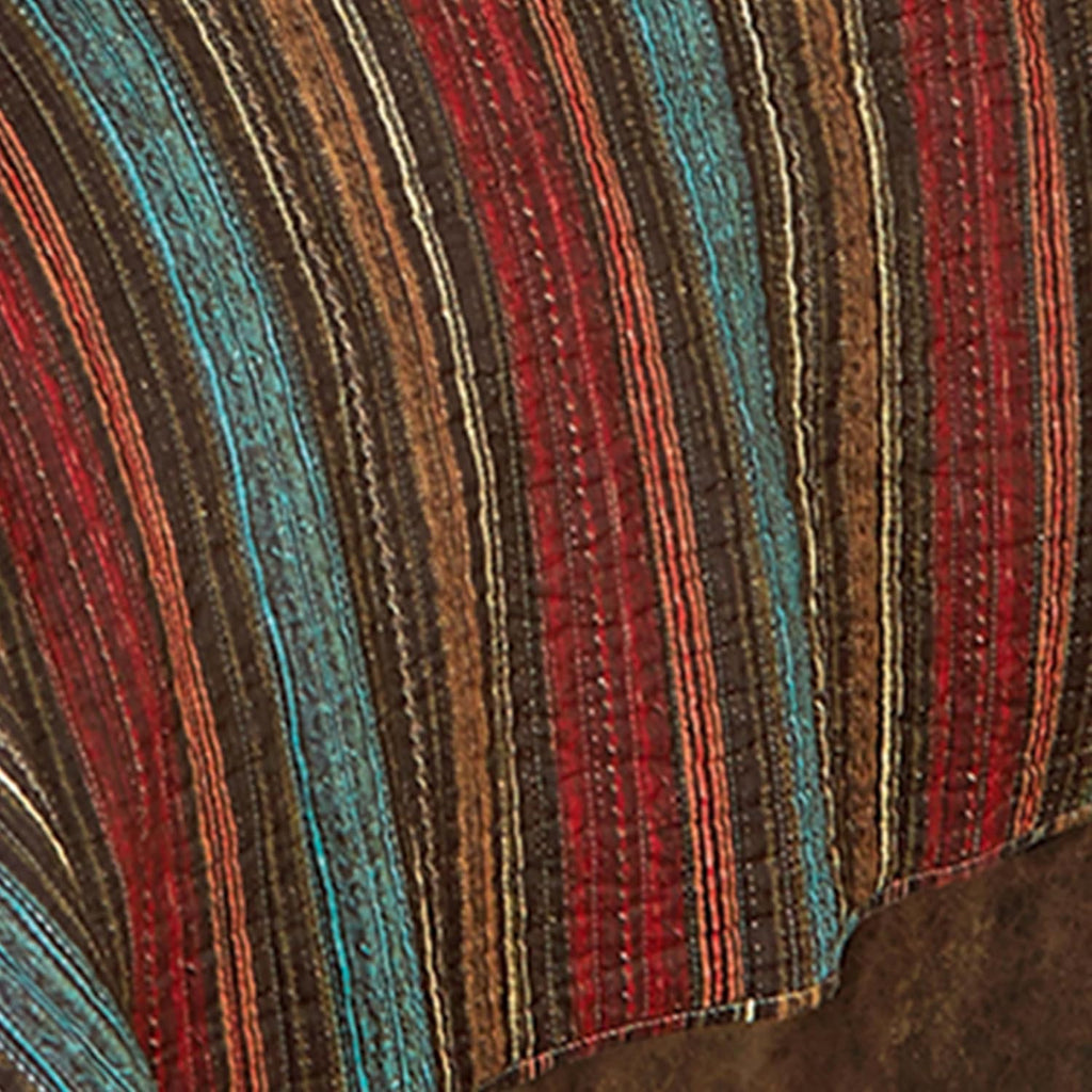 BLACK FOREST DECOR Santa Fe Stripes Quilt Bed Set - Queen, Western Style, Lightweight Reversible Bedding, Machine Washable