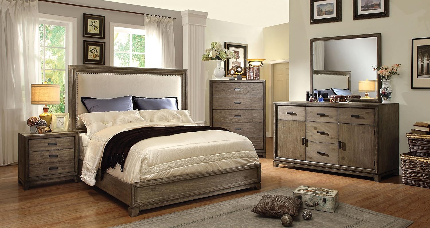 HOMES: Inside + Out 4 Piece ioHOMES Bellamy Rustic Bed Set, King, Natural Ash