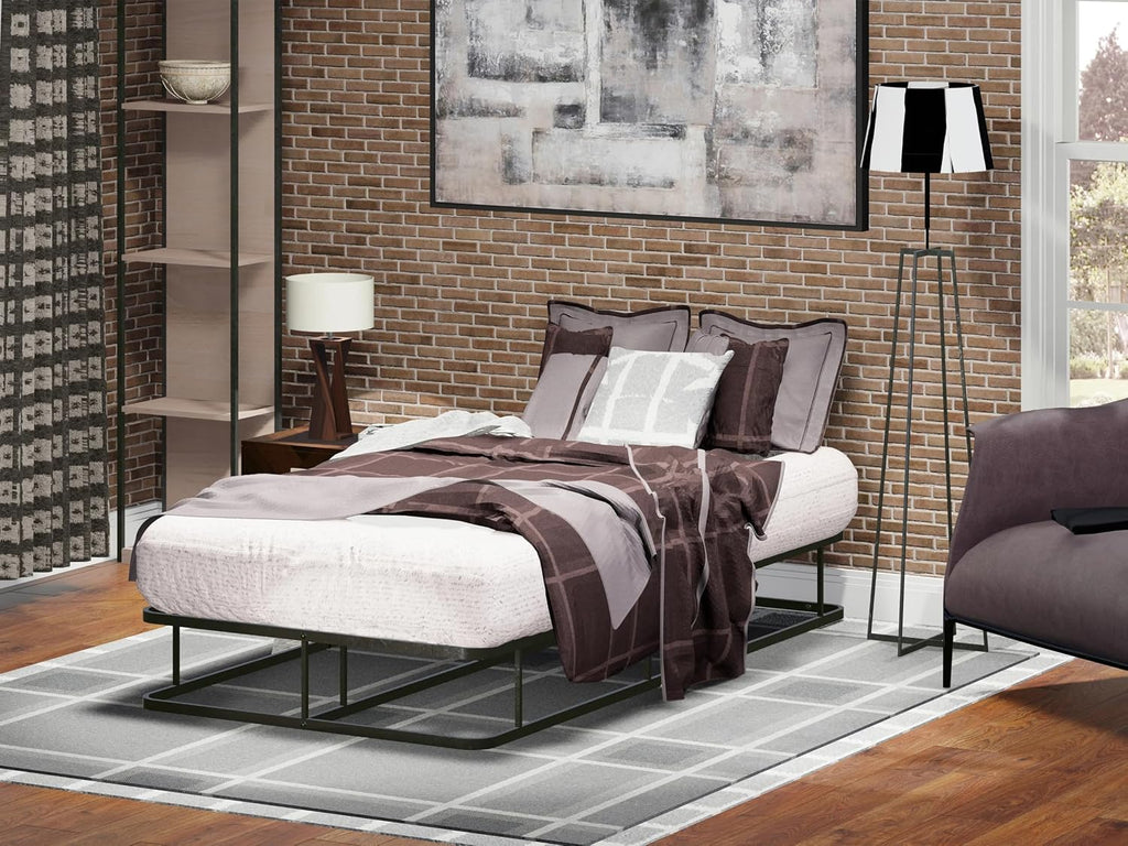 East West Furniture Dothan Traditional Metal Twin Bed Frame in Black