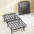 Foldable Twin Bed Frame,Folding Twin Bed Frame, 14 Inch Heavy Duty Metal Platform Bed, Sturdy Steel Bed Frames, Portable Bed, Tool-Free,Easy Assembly, No Box Spring Needed,Noise Free,Black