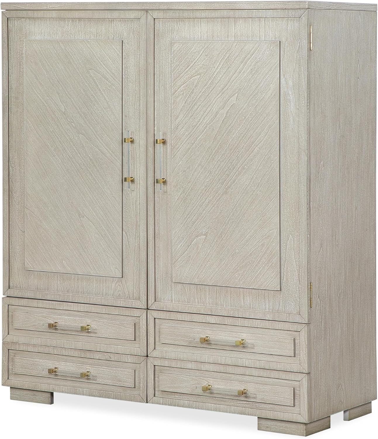 First of a Kind Celine Modern 4 Piece King Bedroom Set with Warm Wood Finish Clean Contemporary Design Coordinated Furniture Collection