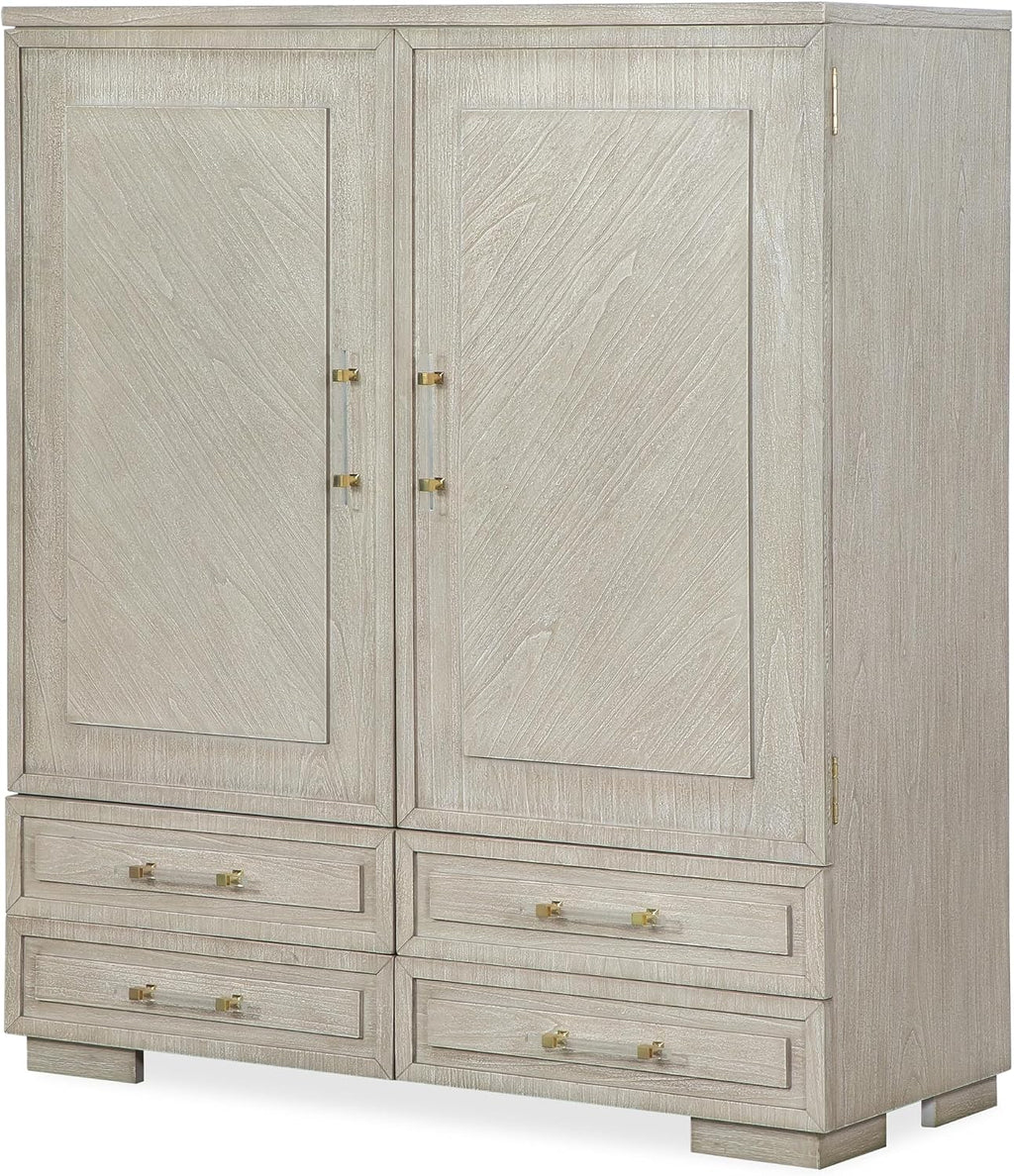 First of a Kind Celine Modern 4 Piece Queen Bedroom Set with Warm Wood Finish Clean Contemporary Design Coordinated Furniture Collection