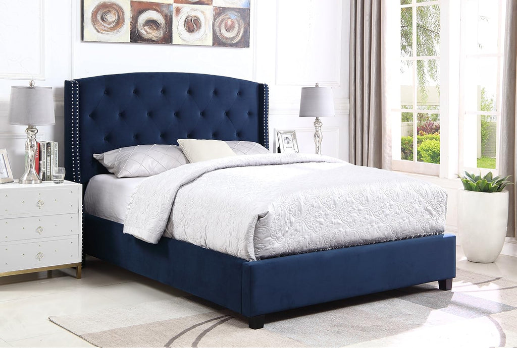 Roundhill Furniture Summit Platform, King, Blue