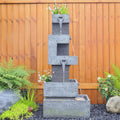 Bumilgar Garden Fountains Outdoor Water Fountain - 47.2 Inches 4 Tired Modern Indoor Floor Standing Outdoor Fountain with Lights Pump for Garden Patio Backyard Porch Home Art Decor