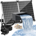 POPOSOAP 55W Solar Pond Waterfall Spillway with Fountain Pump, 304 Stainless Steel Pond Spillway & Filtration System with 9.8FT Tubing for Garden Ponds Landscape Water Features-P5552Y