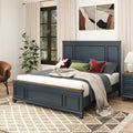 Roundhill Furniture Riverton Shiplap Wood Panel Bed, Slate Blue