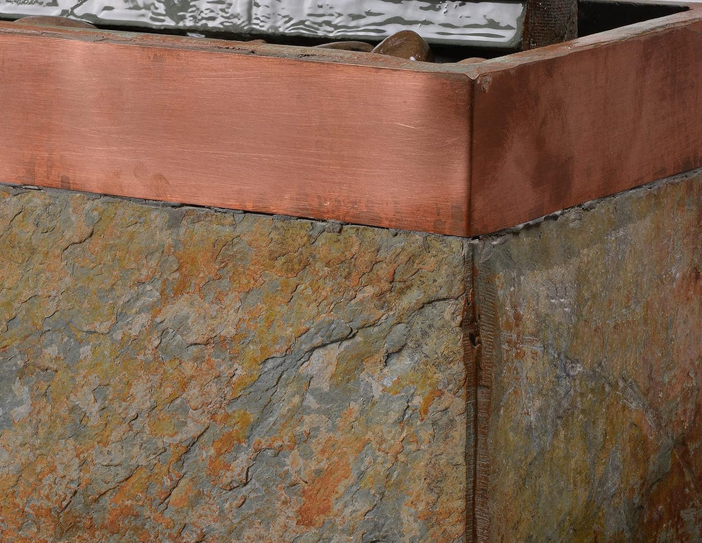 Kenroy Home Stave Indoor/Outdoor Floor Fountain with Copper Finish, Rustic Style, 48' Height, 8' Width, 16' Depth