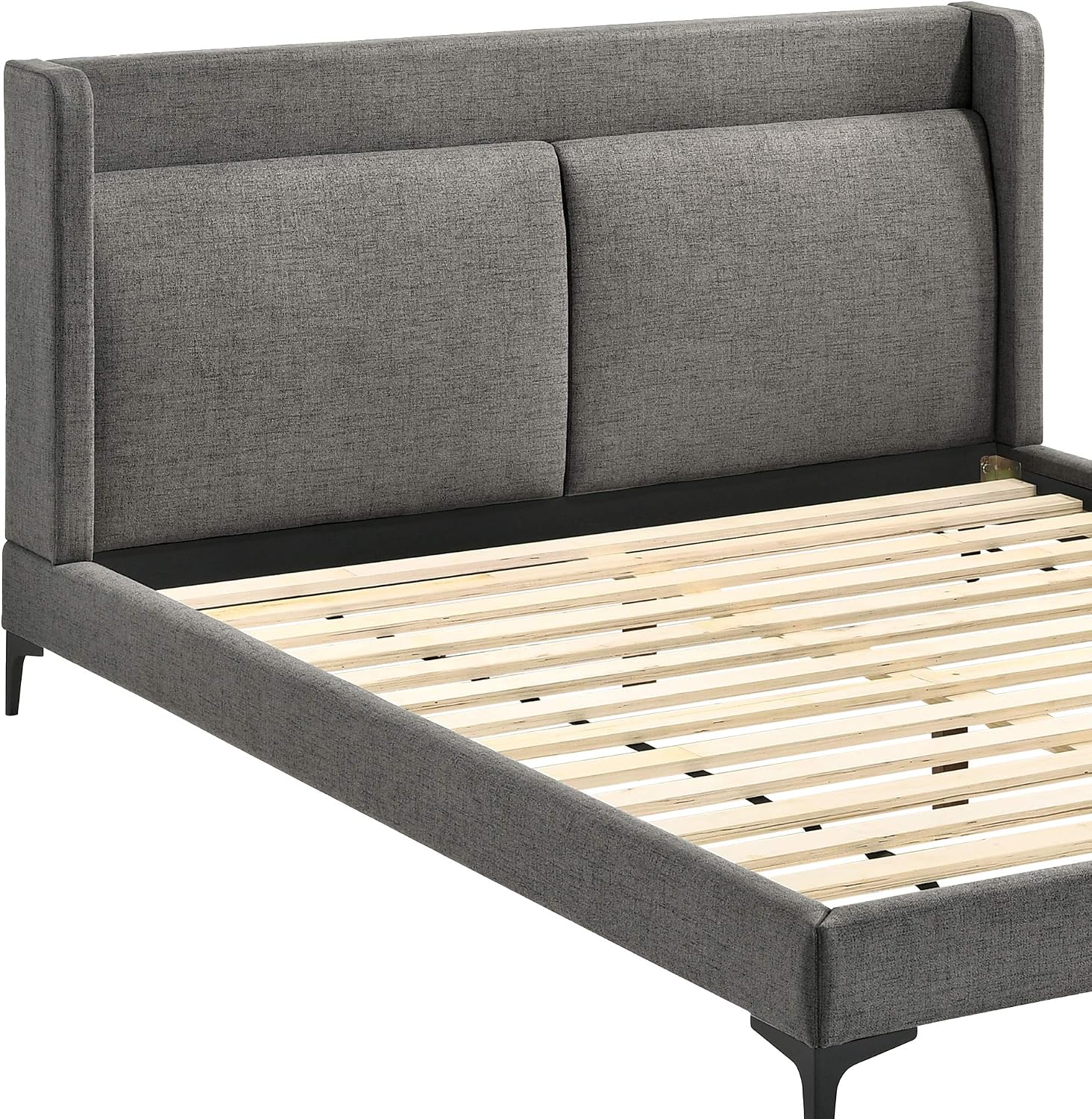 Armen Living Legend 3 Piece Fabric King Platform Bed and Nightstands