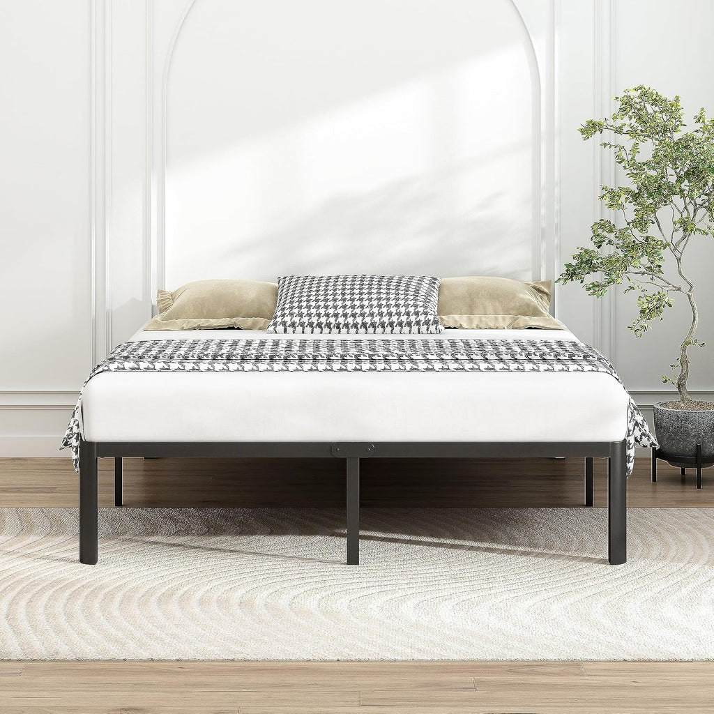 14 Inch King Bed Frame with Round Corners, Heavy Duty Metal Platform Bed Frame King Size, Noise Free, No Box Spring Needed, Easy Assembly - Sturdy and Elegant, Black