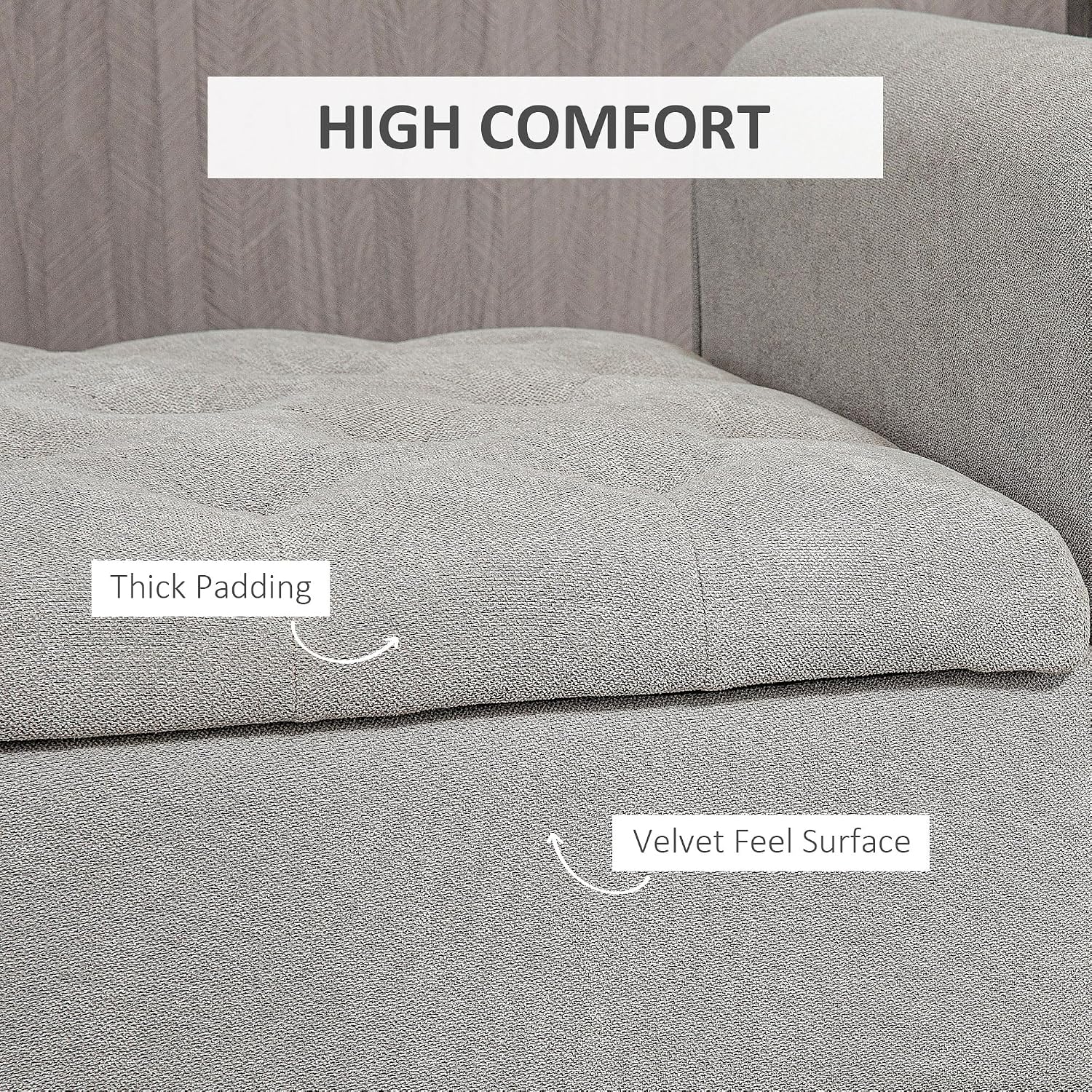 50' Storage Ottoman Bench, Upholstered End of Bed Bench with Rolled Arms, Wood Legs, Button Tufted Storage Bench with Safety Hinges for Living Room, Entryway, Bedroom, Gray