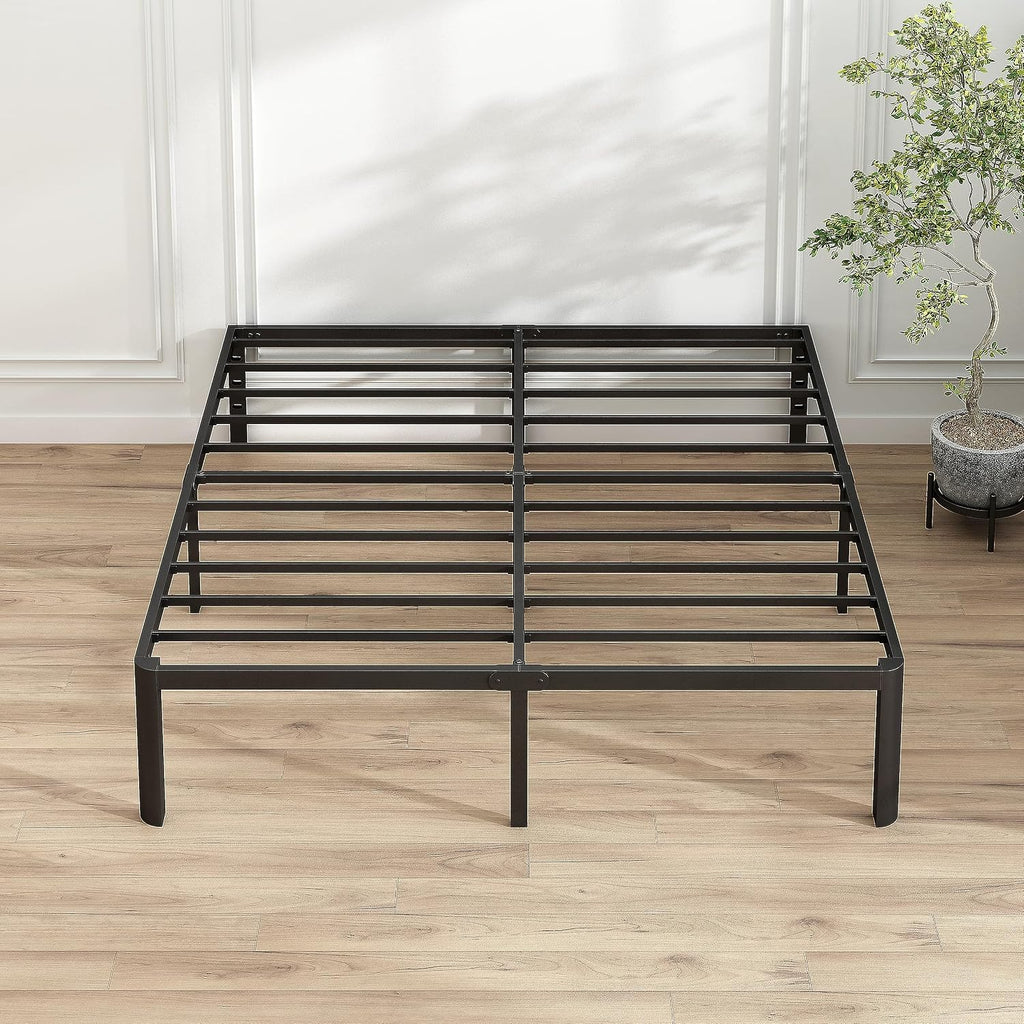 14 Inch King Bed Frame with Round Corners, Heavy Duty Metal Platform Bed Frame King Size, Noise Free, No Box Spring Needed, Easy Assembly - Sturdy and Elegant, Black