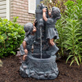 Go Yard Boy and Girl Water Outdoor Fountain