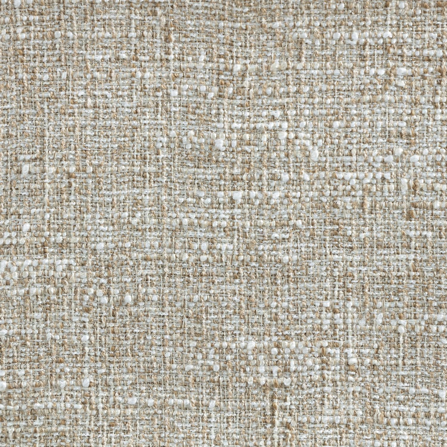 Meridian Furniture 22072Beige Priscilla Collection Art Deco Bench with Rich Linen Textured Interwoven Polyester Fabric, Light Brown and Cream Weave, Finished Solid Wood, 52' W x 22' D x 23.5' H, Beige